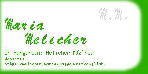 maria melicher business card
